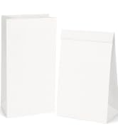SHOPDAY 12lb Paper Lunch Bags 100 Pack 7x4.5x13.75" Kraft White Paper Bags Grocery Bags Bulk, Bre...