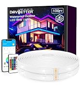 Outdoor LED Strip Lights Waterproof 100ft, IP67 Waterproof LED Light Strips with Remote, Music Sy...