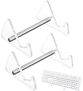 CRASPIRE 2Pcs Clear Keyboard Shelf Keyboard Display Rack Acrylic Iron Portable Removable Mechanic...