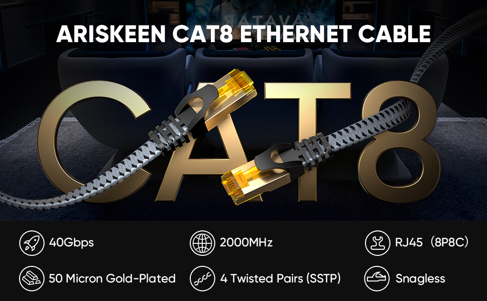 CAT8 Braided ETHERNET CABLE
