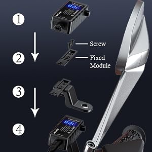BATIGE Motorcycle USB Charger SAE To USB Adapter Quick Charge Type C and USB 3.0 install - 2