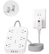 LENCENT 2 Prong GFCI Power Strip with Surge Protection, GFCI 2 Prong to 3 Prong Outlet Adapter, 6...