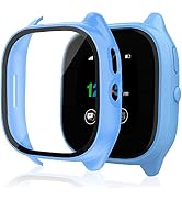 1 Pack Protective Case for Verizon Gizmo Watch 3 Screen Protector, Hard PC Bumper Cover Built-in ...