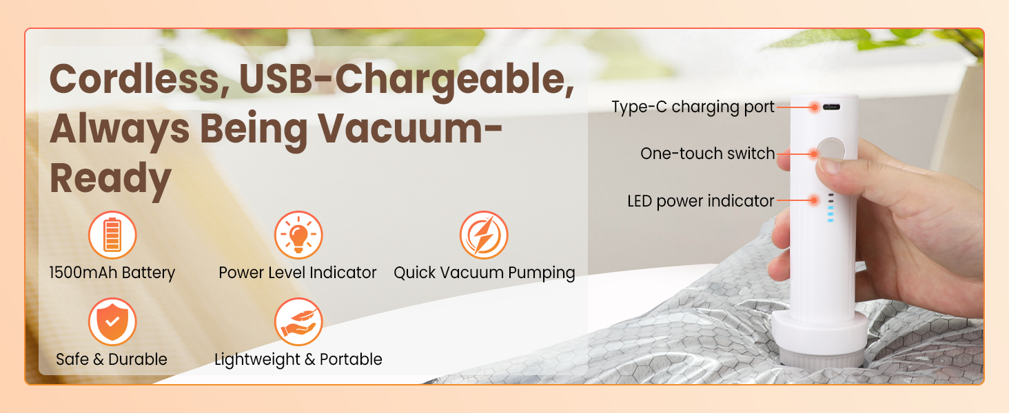 travel vacuum bags with electric pump