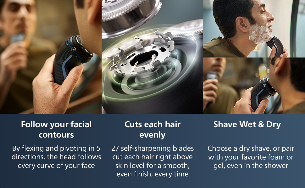 Philips Norelco Shaver 3600, Rechargeable Wet & Dry Electric Shaver with Pop-Up Trimmer, S3243/91