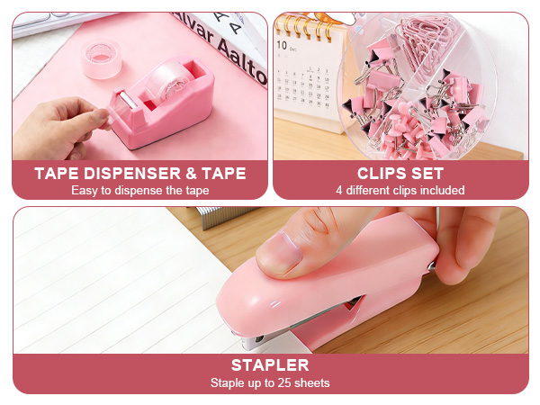 Pink Desk Accessories