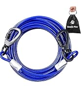 Tie Out Cable for Dogs, 50FT Dog Leads for Yard Chew Proof, Heavy Duty Dog Tie Out Cable for Larg...