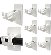 8PCS No Drill Curtain Rod Brackets Upgraded Curtain Rod No Drilling Self Adhesive Curtain Rod Hoo...