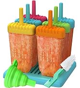Popsicles Molds, Ozera Set of 6 Reusable Ice Pop Molds, Easy Release Cream Popcical Popsicle Make...
