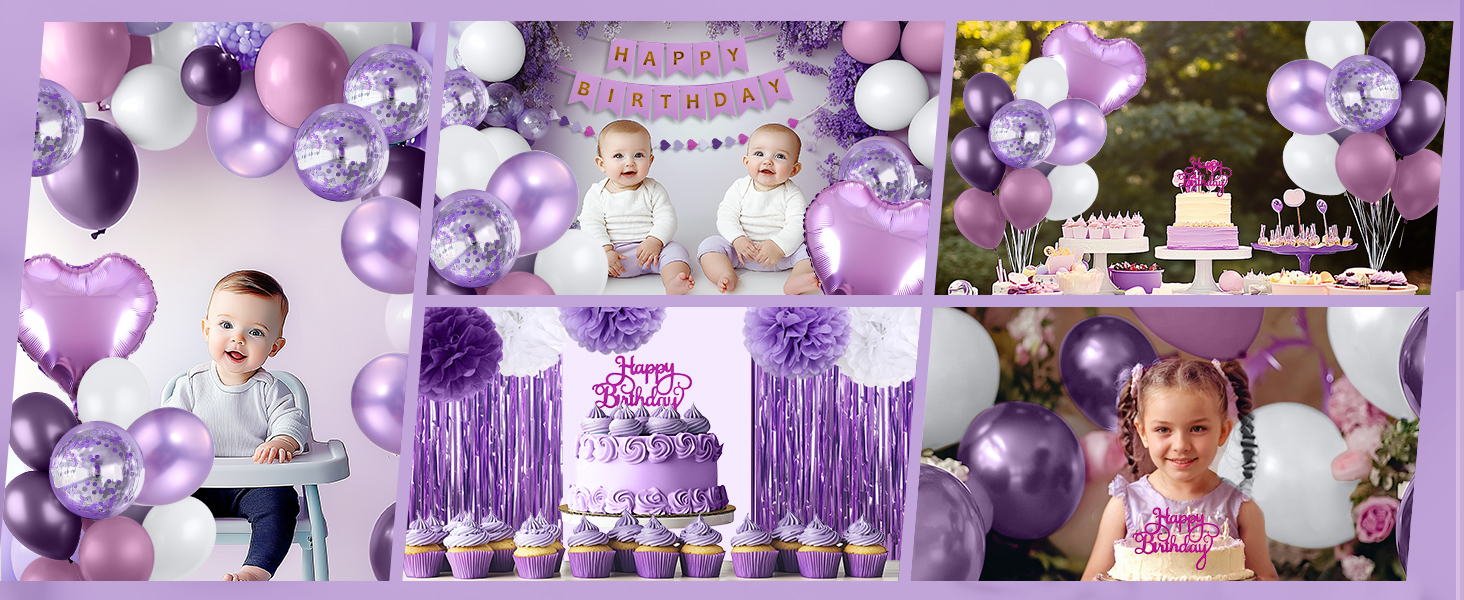 purple birthday decorations