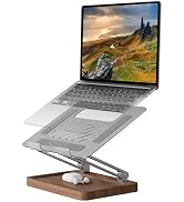 muso wood Laptop Stand for Desk, Laptop Riser with Walnut Storage Base, Adjustable Laptop Stand, ...