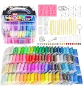 CiaraQ Polymer Clay Starter Kit, Oven Bake Modeling Clay with Sculpting Tools, 86 Colors, 4.4 lbs