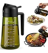 Airpify Olive Oil Sprayer for Cooking 16oz/470ml – Dark-Green 2 in 1 Glass Oil Sprayer & Dispense...