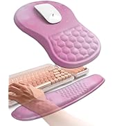 Hokafenle 2in1 Combination, Wave Keyboard Wrist Rest and Ergonomic Curvature Mouse Pad Wrist Supp...