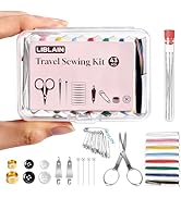 LIBLAIN Mini Sewing Kit, Small Travel Sewing Kit with Big Eye Steel Needles for Adults and Beginn...