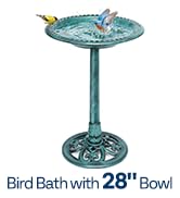 VIVOHOME Bird Bath for Outside, Polyresin Pedestal Bird Baths for Outdoor, Garden, 28 Inch Height...