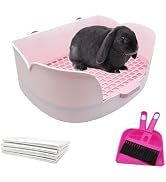 PINVNBY Rabbit Litter Box for Cage,Bunny Potty Box Corner Rabbits Litter Pan Trainer Toilet with ...
