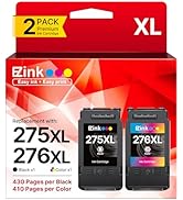 E-Z Ink 275XL 276XL Ink Cartridge Combo Pack Replacement for Canon 275 and 276 Ink Cartridges for...