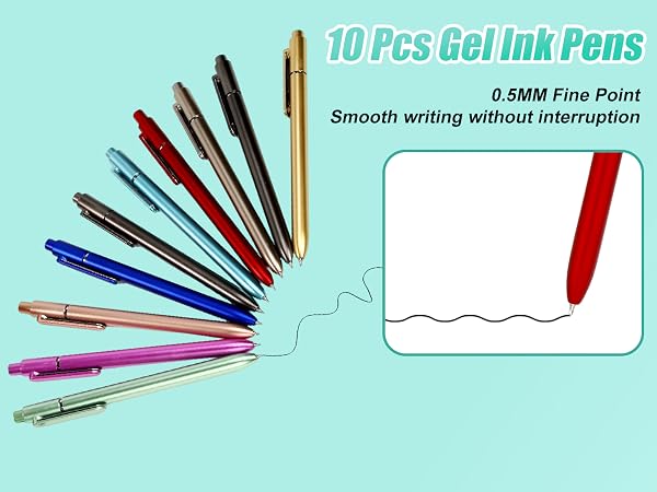 retractable pens fine point pens 0.5mm pens black ink pens smooth writing pens