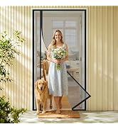 Side Opening Magnetic Screen Door Fit Door Size 32"x80",Screen Size 34"x81" | Reversible Left/Rig...