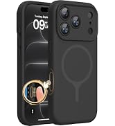 Miracase Magnetic for iPhone 18 Pro Case, Silicone, Black | Compatible with MagSafe, Soft Microfi...