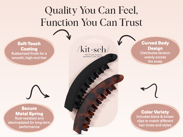 Secure & Sturdy Grip Banana Clips No Crease, Durable Hair Accessories for Women