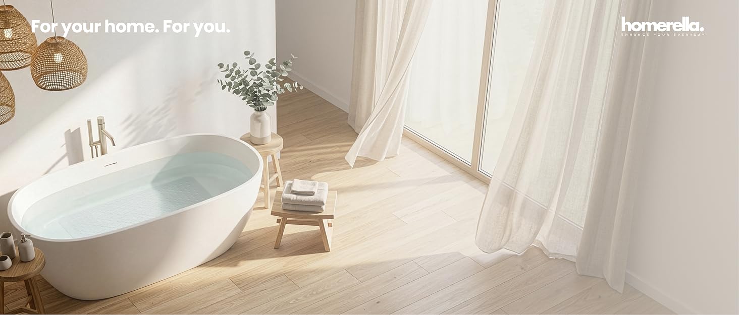 homerella bath mat non-slip anti-mold shower mat family bathroom safe for kids and adults