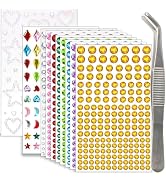 NIACONN 1760 Pcs Multicolor Hair Jewels Face Gems Stick on, Self Adhesive Glitter Rhinestones Sti...