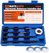 MateAuto 5Pcs Harmonic Balancer Installer Set, Long Reach Crank Pulley Underdrive Pulley Damper I...