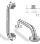 Rackickyer Shower Grab Bar, 2 Pack 12 Inch Brushed Nickel Bathroom Safety Bar, 1.25" Diameter 304...
