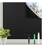 rabbitgoo Blackout Window Privacy Film with Tools Glass Bathroom Static Cling Sun Heat Blocking L...