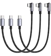 HOTNOW USB C to USB C Cable Right Angle 1.5FT 3Pack, PD 65W Type C USB 2.0 Fast Charge Cord Compa...
