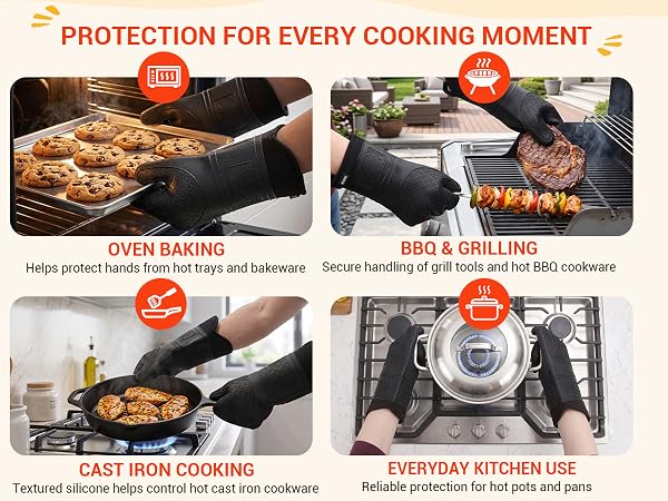 Protection for Every Cooking Moment,banking, grilling, cast iron cooking,everyday kitchen use
