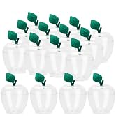 HANZE Large Plastic Clear Apple Containers (Pack of 16)- Candy Chocolate Toy Filling Jar, Ideal f...
