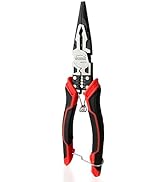 Needle Nose Pliers, HOUSERAN Long Needle Nose Pliers with Wire Stripper and Crimper, 8.3 Inch Lon...