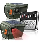 Solar Driveway Alarm Wireless Outside 1/2 Mile Range, Outdoor Motion Sensor & Detector Driveway A...