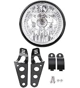 7 Inch LED Motorcycle Headlight, Universal Motorbike Driving Light with Bracket, Fit Cafe Racer C...