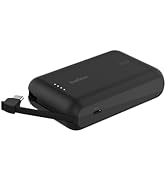 Belkin Power Bank, Portable Power Bank with Integrated Cable 10K PD 20W - Fast Charge USB-C Power...