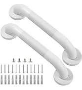 Rackickyer Shower Grab Bar, 2 Pack 12 Inch White Bathroom Grab Bar, 1.25" Diameter 304 Stainless ...