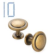 KOOFIZO Round Cabinet Knobs Antique Brass Cabinet Pulls, Dia. 1-1/4 Inch, 10 Pack Brass Drawer Kn...