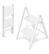 2 Step Ladder Folding Step Stool, OOSOFITT 330 Lbs Load Heavy Duty Stepping Stool for Adults, Sma...