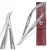 SG NEKOO Cuticle Scissors, Professional Curved 15° Blade Stainless Steel, Ultra Sharp for Precisi...