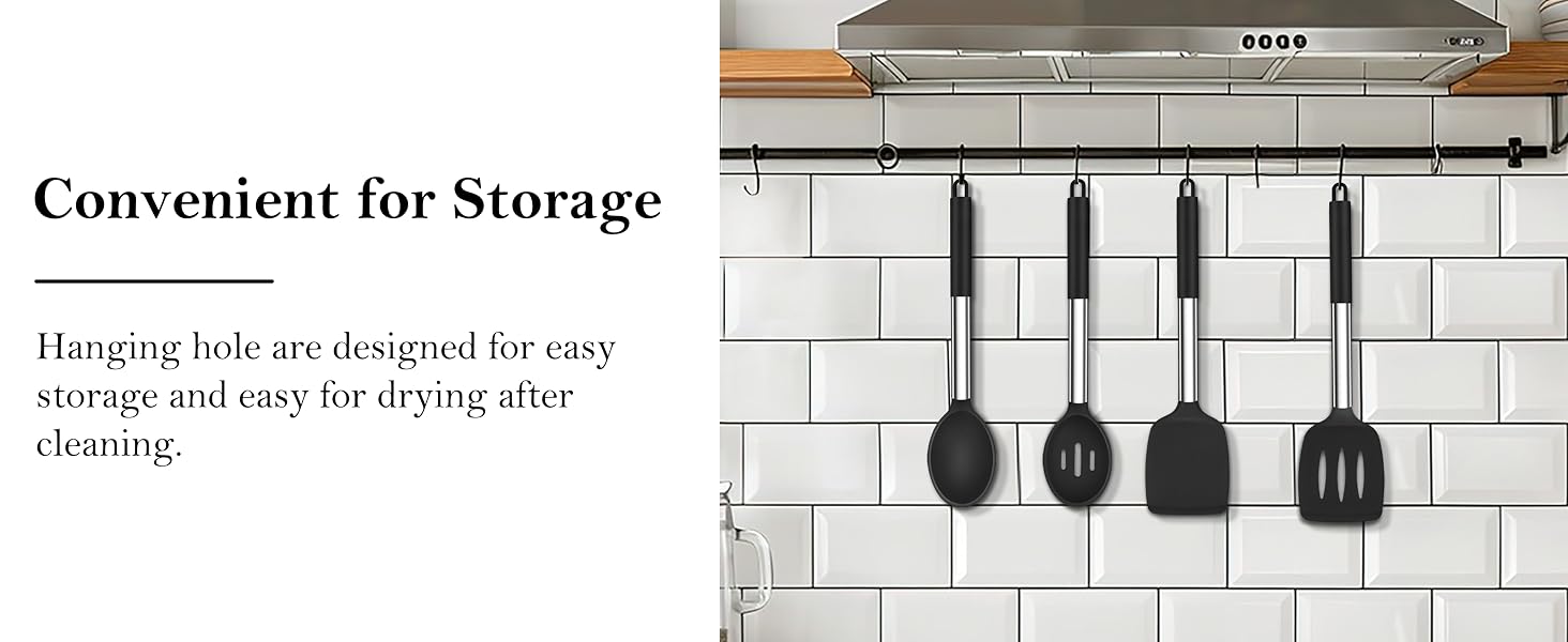 Black Cooking Utensil Set of 4