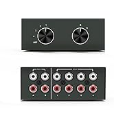 LVY Stereo Audio Selector, 4 Way Bi-Directional RCA Stereo Audio Switcher Splitter Box Suitable f...