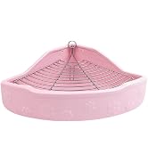 Mikikit Colorful Bite Triangular PET Toilet Basin Easy Clean Ceramic Rabbit and Guinea Pig Toilet...