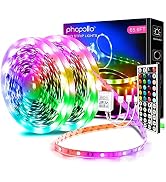 phopollo Led Lights 65.6ft Long Led Strip Lights for Bedroom Color Changing Luces Led para Decora...
