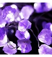 BOHON Decorative Lights Amethyst LED String Lights Battery Operated with Remote 10 ft 40 LEDs Nat...