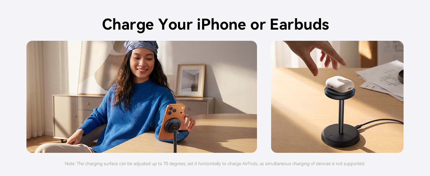 iphone and earbuds charger stand