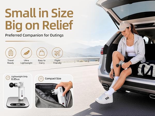 Percussion Massage Gun Deep Tissue With 4 Heads, Fascia Massager Gun Mini For Neck Muscle Massager