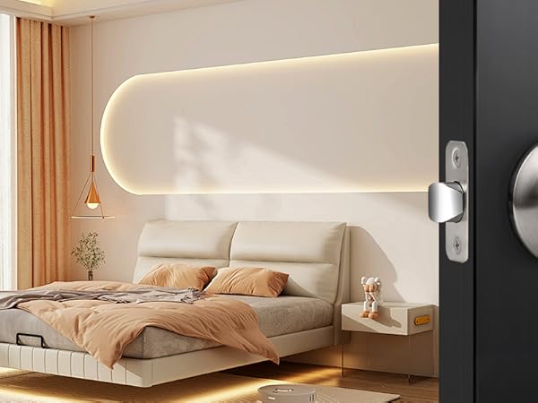 Privacy door knob brushed nickel no key for bedroom